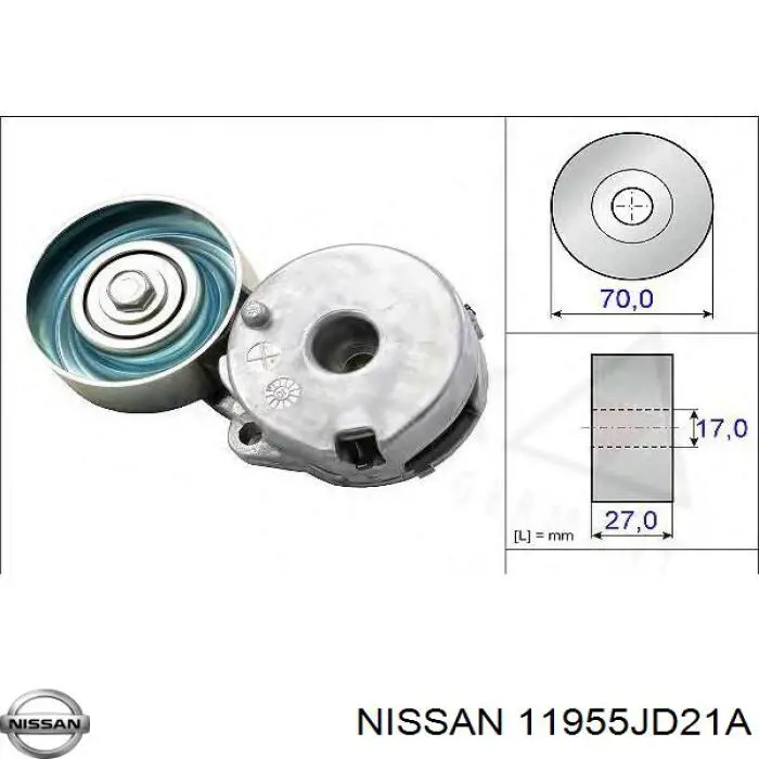 Натяжитель приводного ремня 11955JD21A Nissan/Infiniti