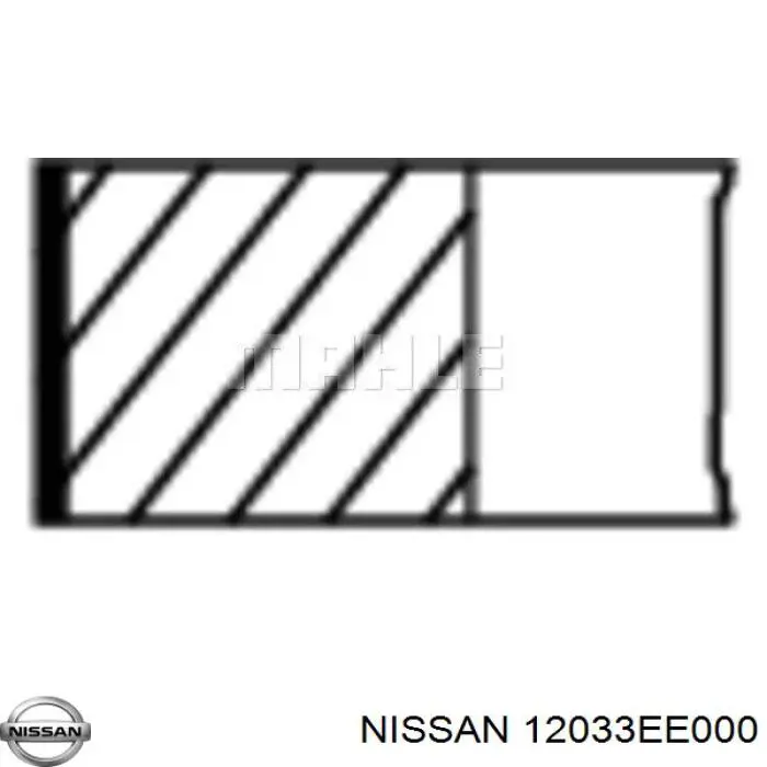 12033EE000 Nissan кольца поршневые комплект на мотор, std.