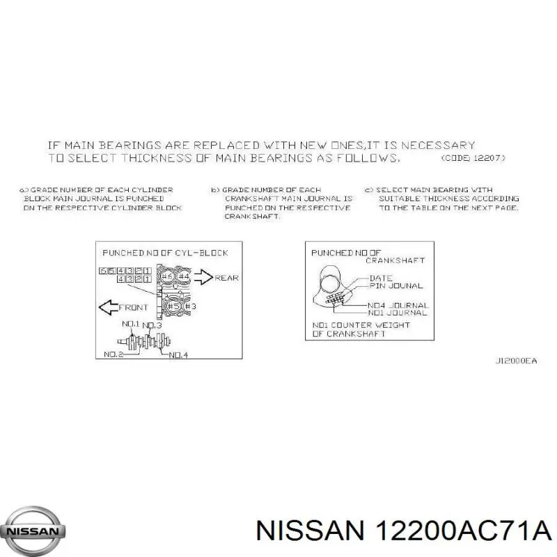 12200AC700 Nissan коленвал двигателя