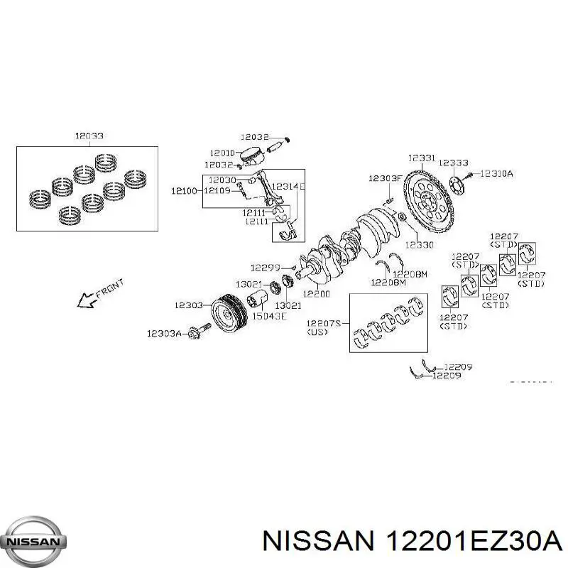 Купить 122001LA0A Nissan/Infiniti Коленвал