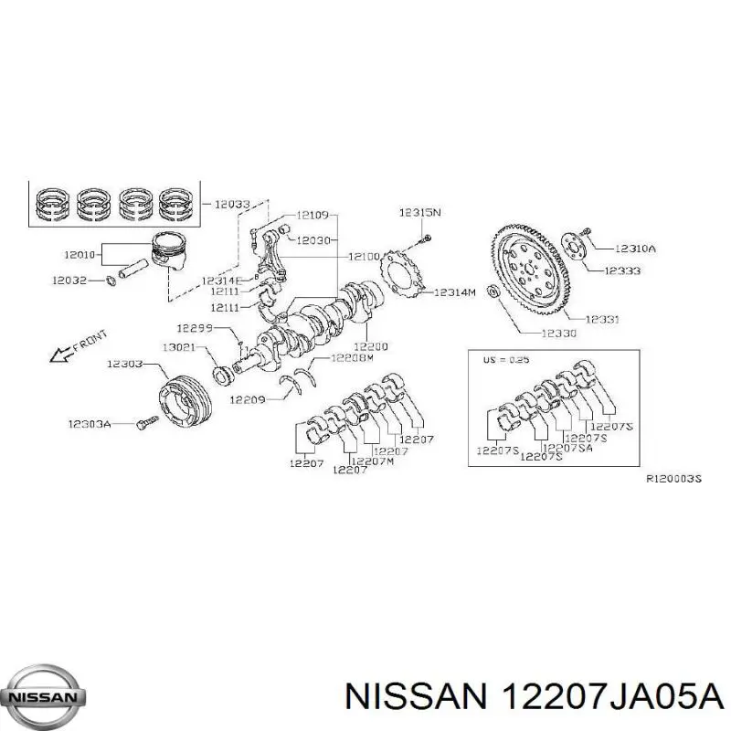  Nissan/Infiniti 12207JA05A цена, от 3.85 USD