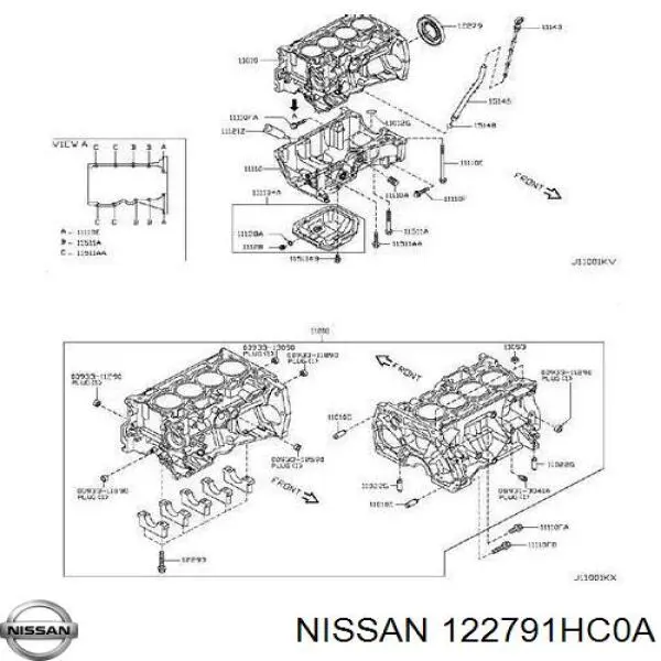 Vedação traseira de cambota de motor para Nissan Note (E11)
