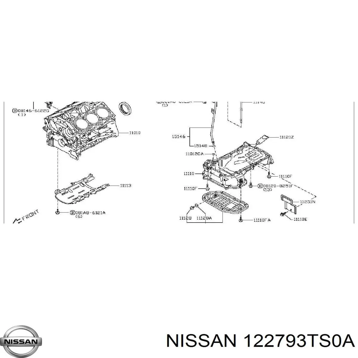 Сальник коленвала двигателя задний 122793TS0A Nissan