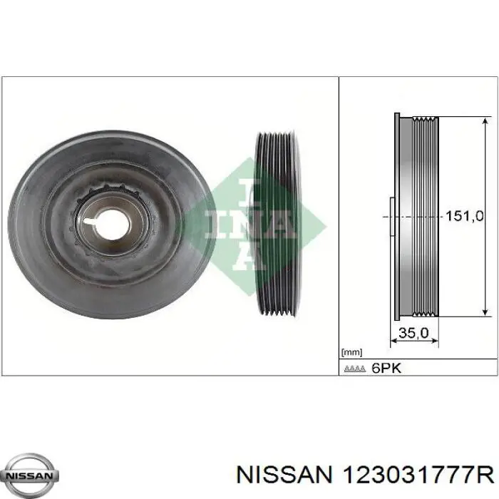 Купить 123031777R Nissan/Infiniti Шкив-демпфер коленвала