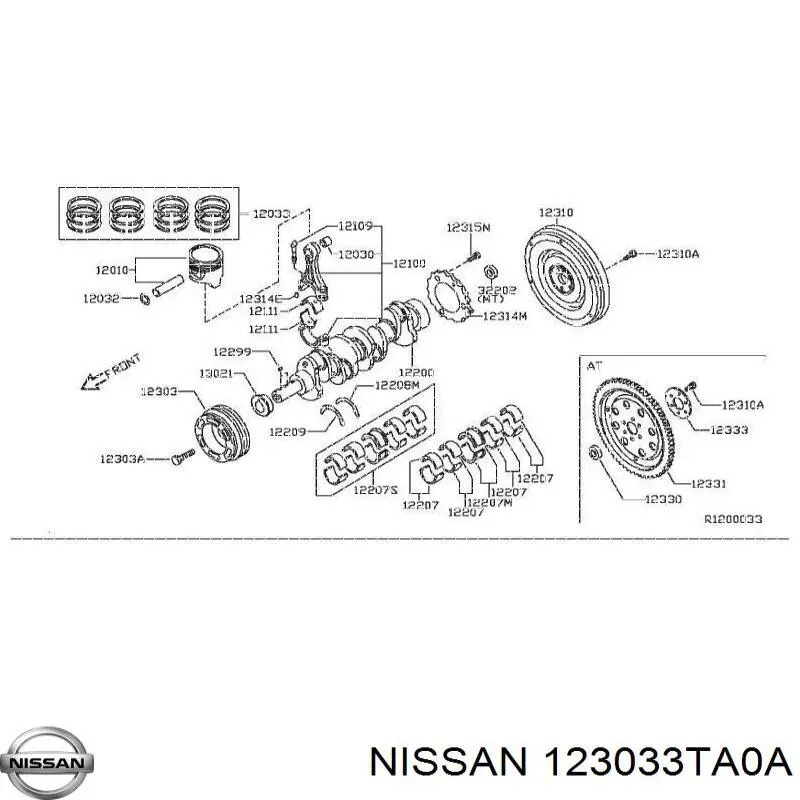 Шкив коленвала (демпфер) Nissan/Infiniti 123033TA0A цена, от 22.80 USD