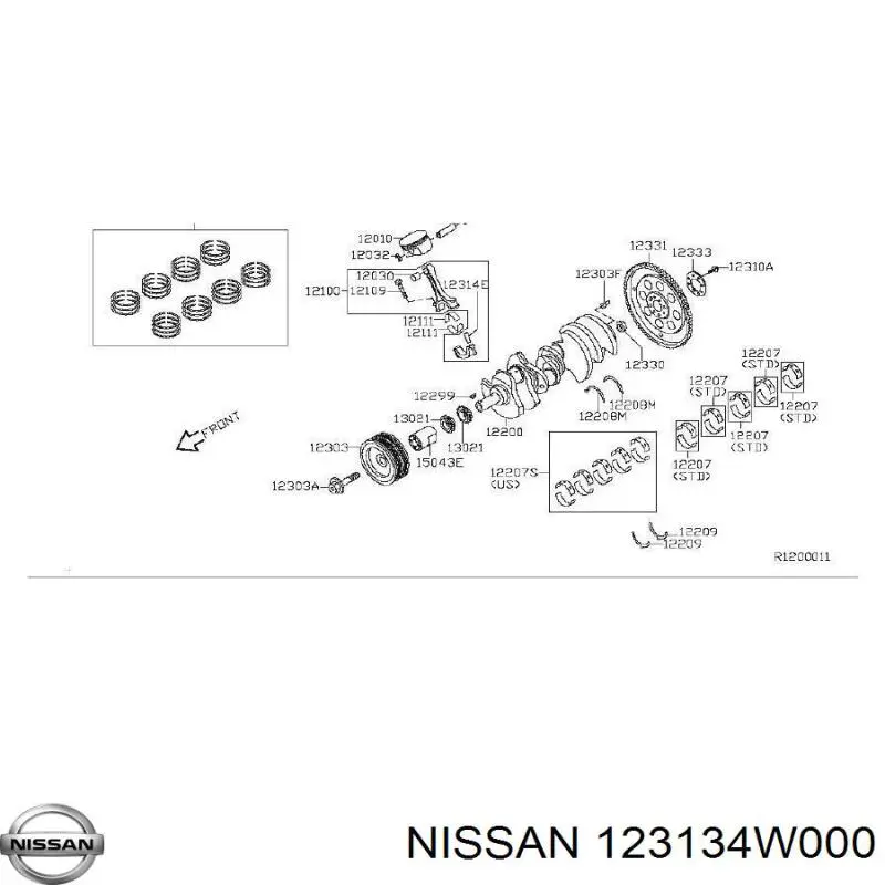  Nissan/Infiniti 123134W000 цена, от 9.58 USD
