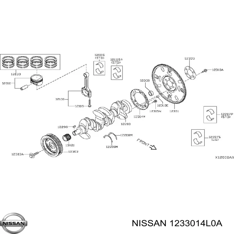  Nissan/Infiniti 1233014L0A цена, от 31.52 USD
