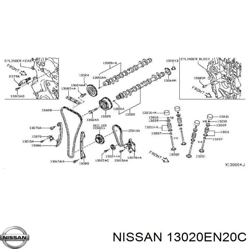 13020EN20C Nissan/Infiniti Распредвал двигателя выпускной