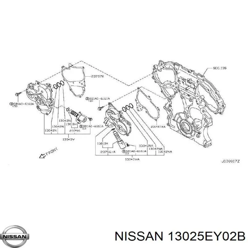 Звездочка-шестерня распредвала двигателя, впускного левого 13025EY00B Nissan