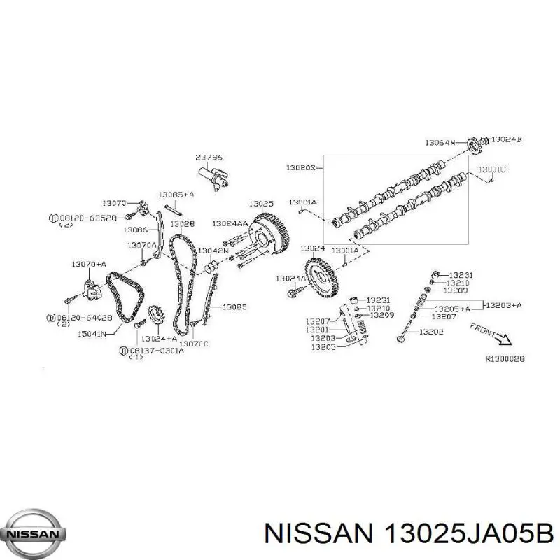 13025JA02B Nissan/Infiniti Звездочка шестерня распредвала двигателя выпускного