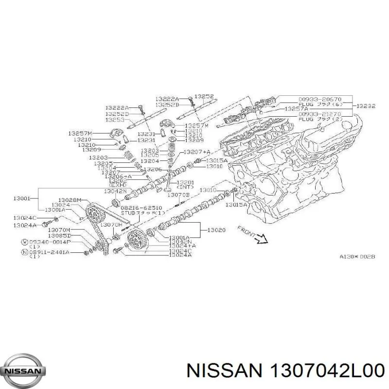 Ролик натяжителя ремня ГРМ Nissan 1307042L00