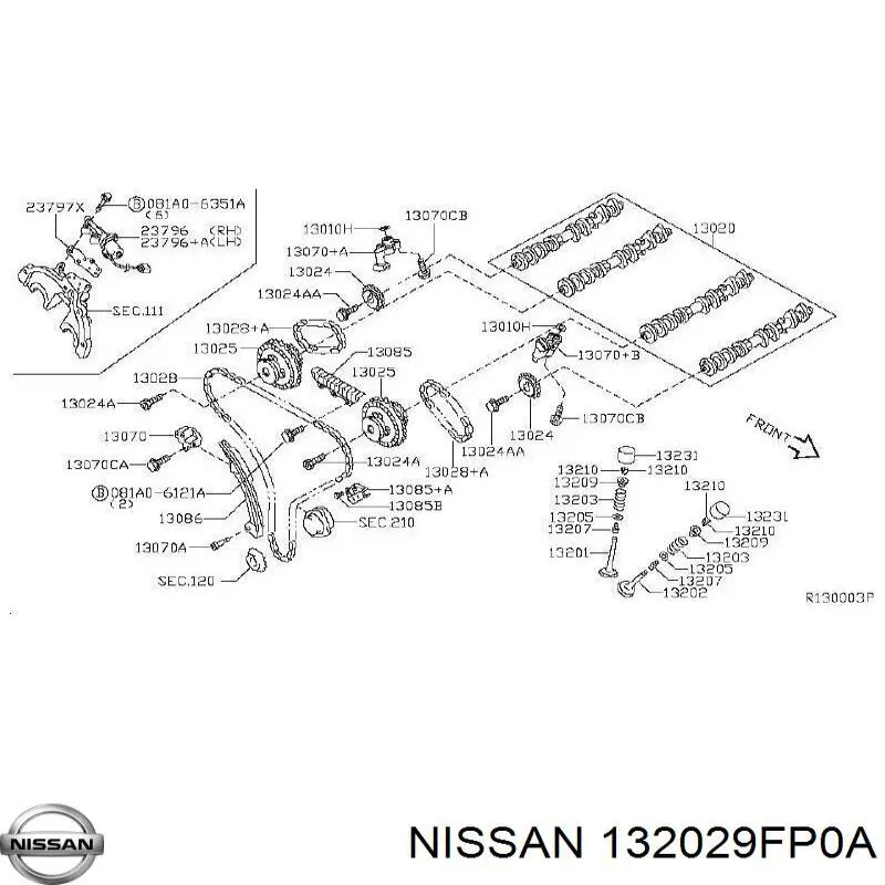 Клапан выпускной Nissan 132029FP0A
