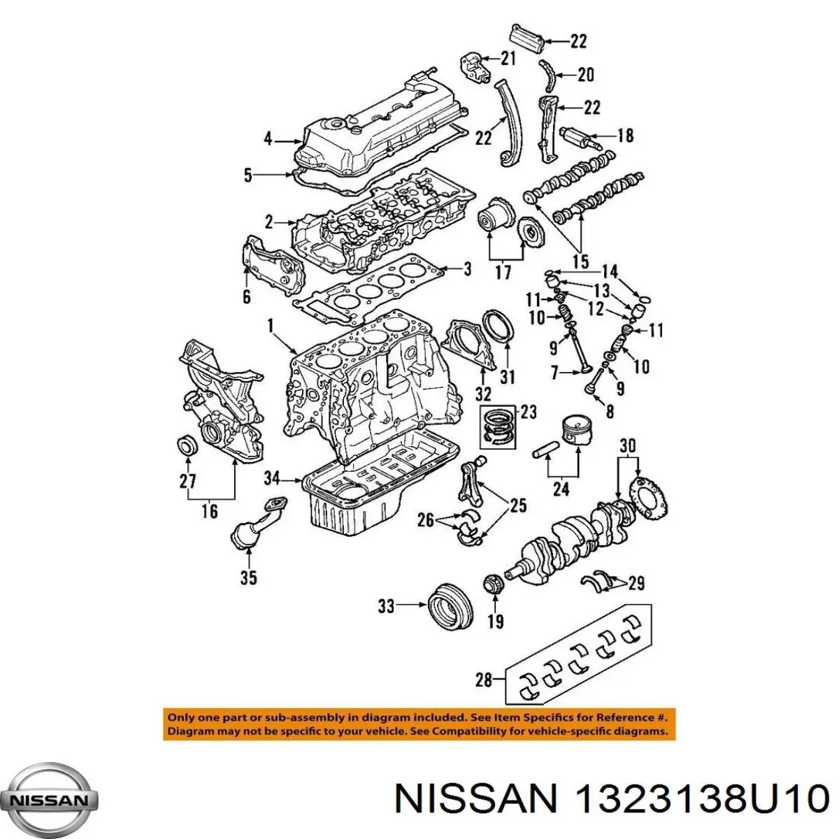 1323138U00 Nissan гидрокомпенсатор (гидротолкатель, толкатель клапанов)