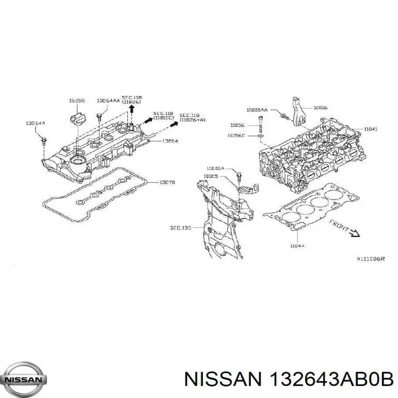 132643AB0B Nissan/Infiniti Крышка двигателя