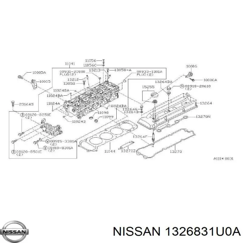  Nissan/Infiniti 1326831U0A цена, от 2.94 USD