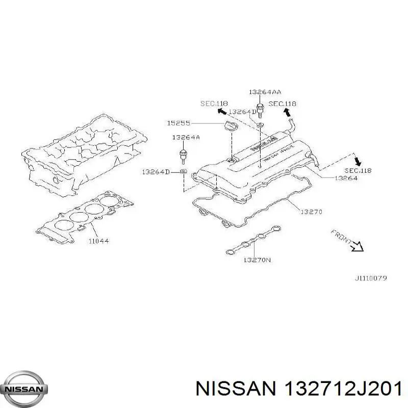 Кольцо уплотнительное свечного колодца Nissan 132712J201