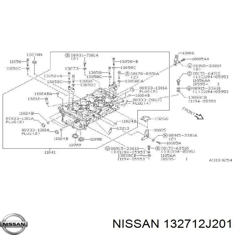 Кільце ущільнювальне свічкового колодязя 132712J201 Nissan/Infiniti