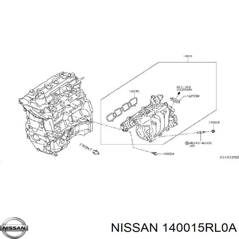 Коллектор впускной Nissan/Infiniti 140015RL1A цена, от 316.73 USD