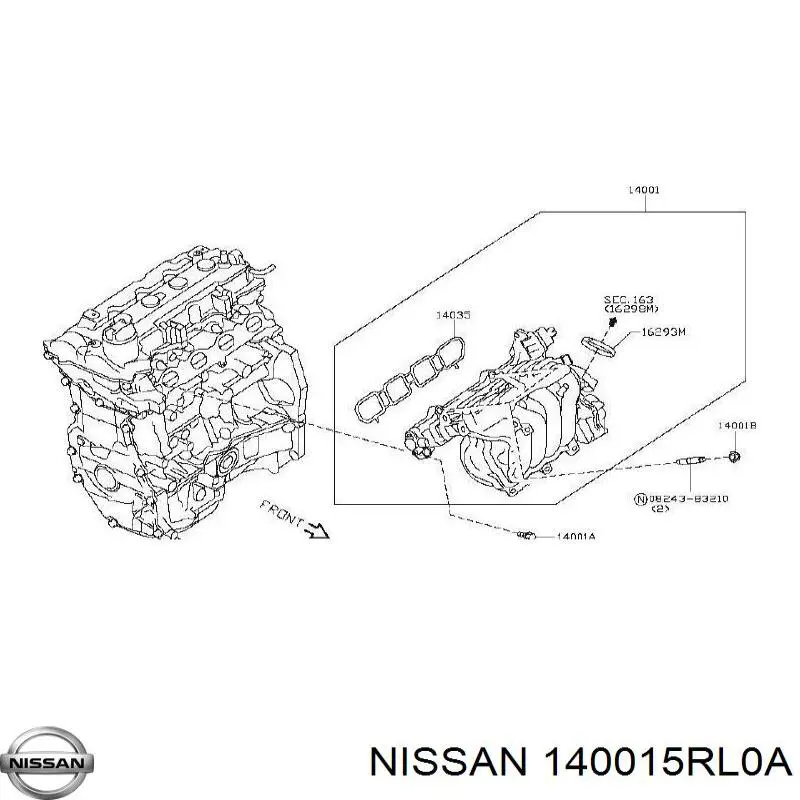 Коллектор впускной Nissan/Infiniti 140015RL0A цена, от 316.73 USD
