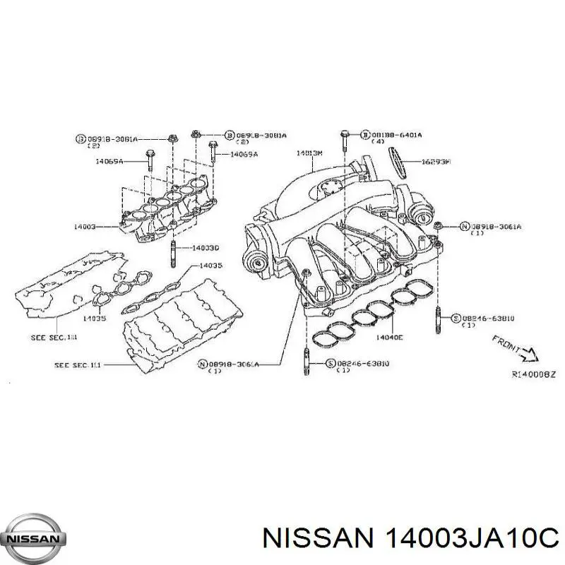 14003JA10C Nissan/Infiniti Коллектор впуск нижний