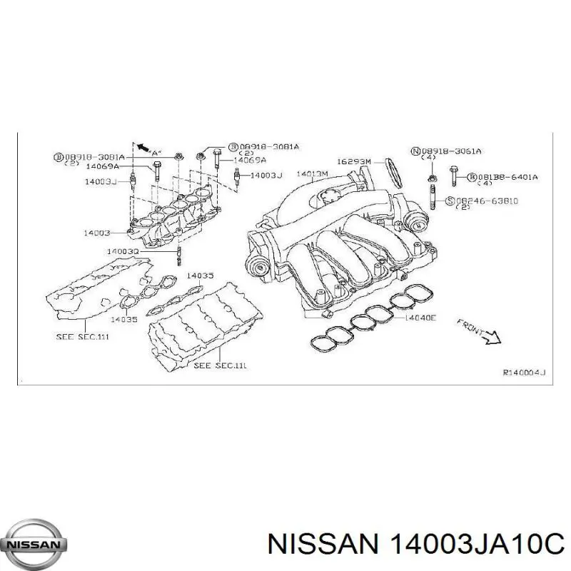 Купить 14003JA10C Nissan/Infiniti Коллектор впускной нижний