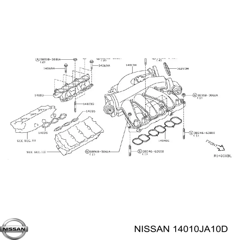 14010JA10D Nissan/Infiniti Коллектор впуск верхний