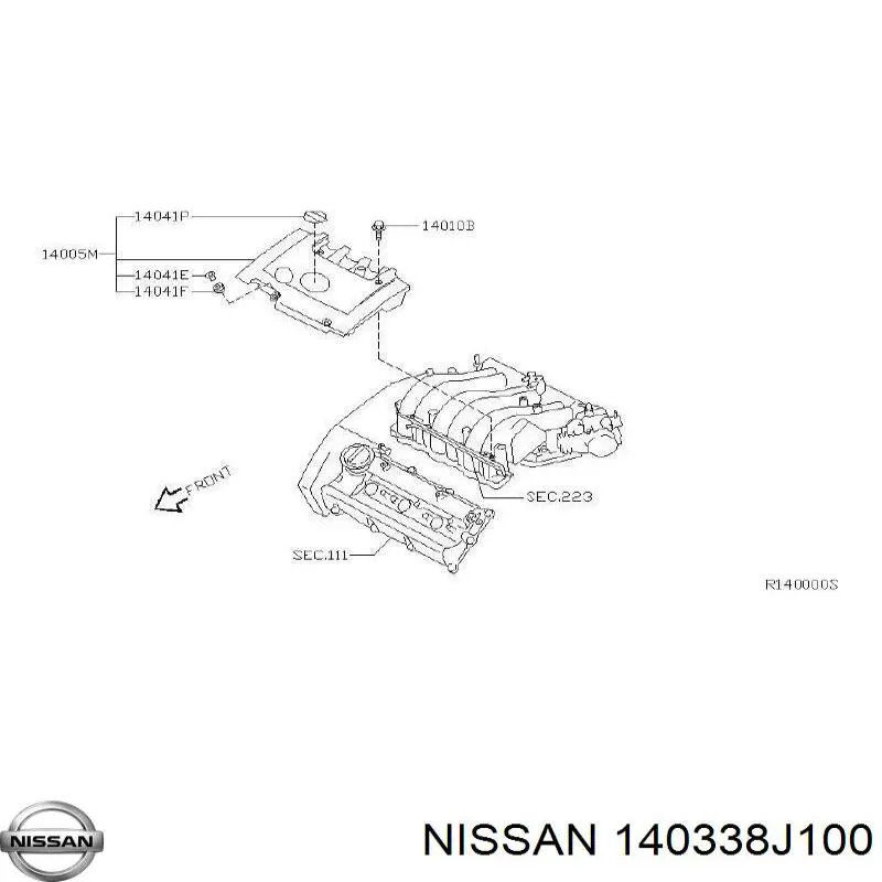 140338J100 Nissan vedante de tubo coletor de admissão