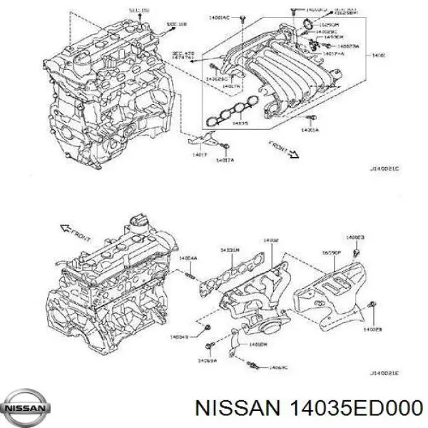Прокладка впускного коллектора на Nissan Tiida ASIA 