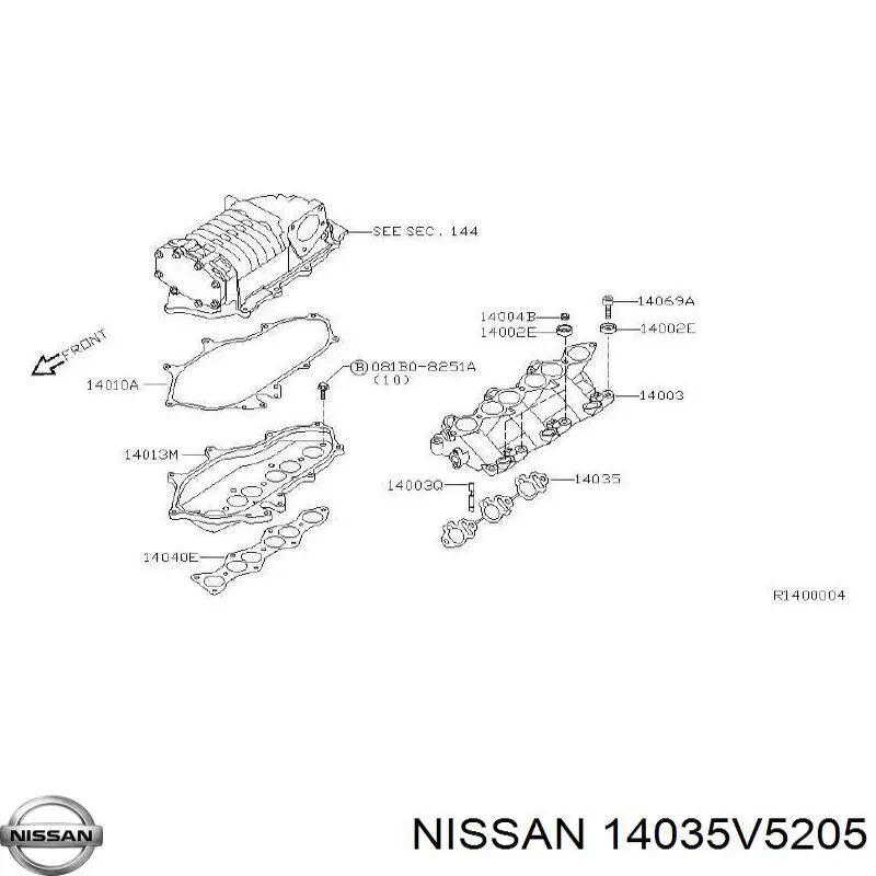14035V5205 Nissan/Infiniti  Прокладка впускного коллектора