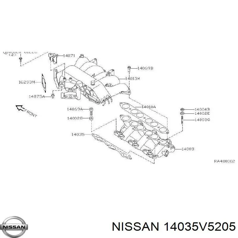 Купить 14035V5205 Nissan/Infiniti Прокладка впускного коллектора