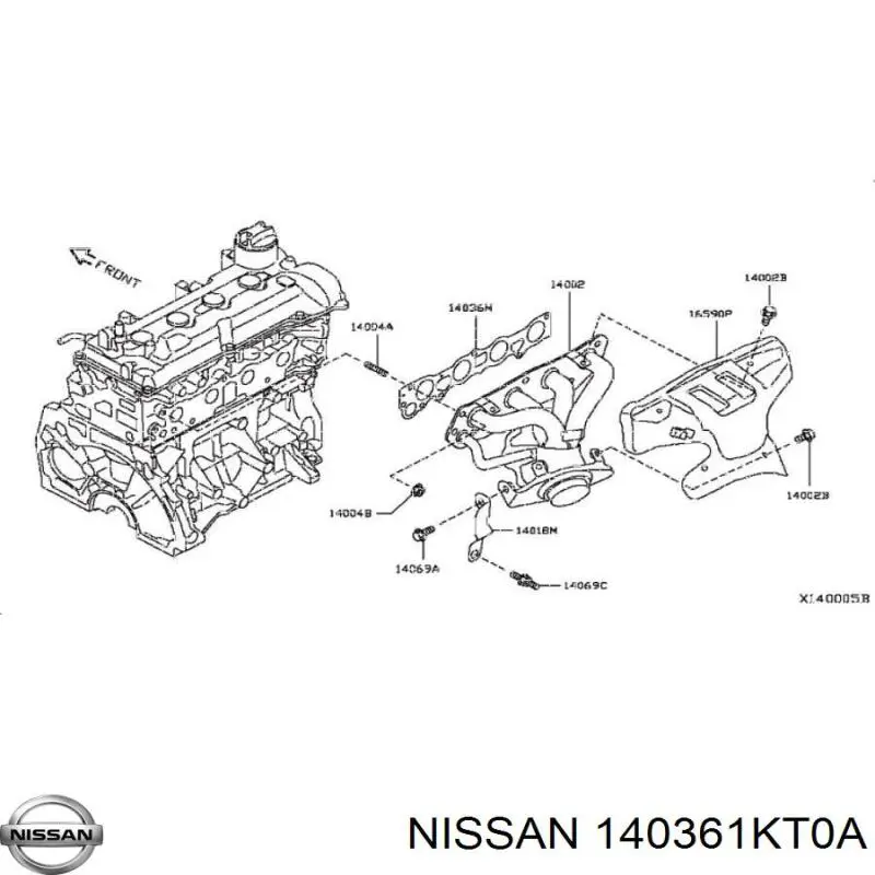 Прокладка выпускного коллектора Nissan 140361KT0A