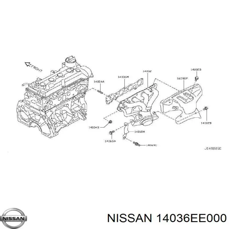 Прокладка выпускного коллектора на Nissan NV200 M20