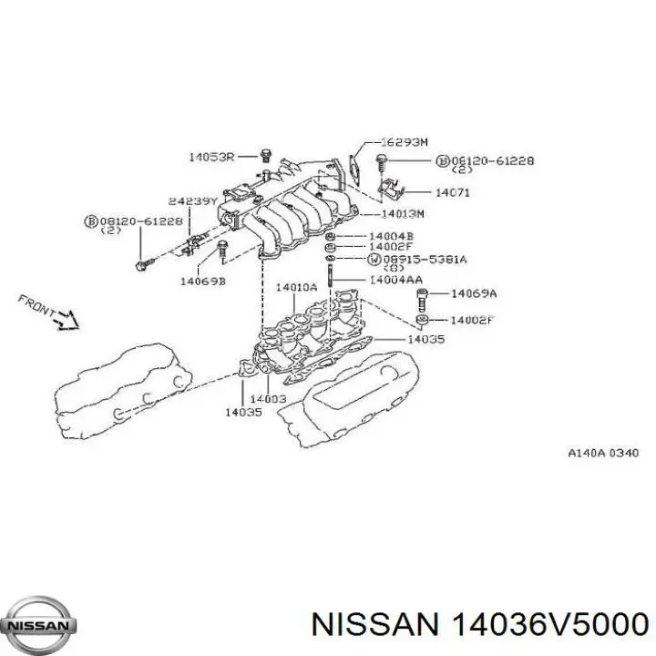 Прокладка выпускного коллектора левая на Nissan Maxima J30