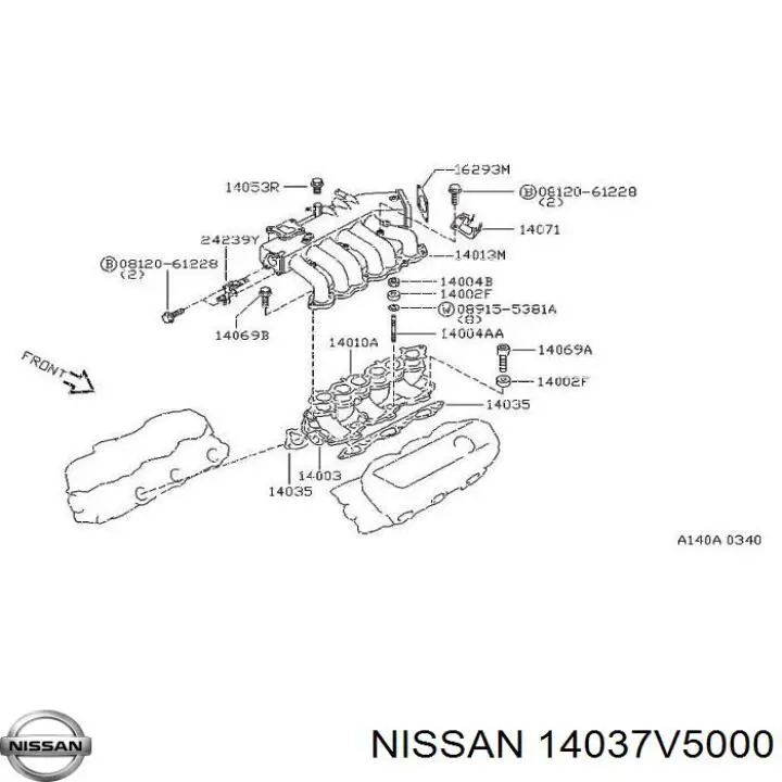 Прокладка выпускного коллектора правая на Nissan Terrano WD21