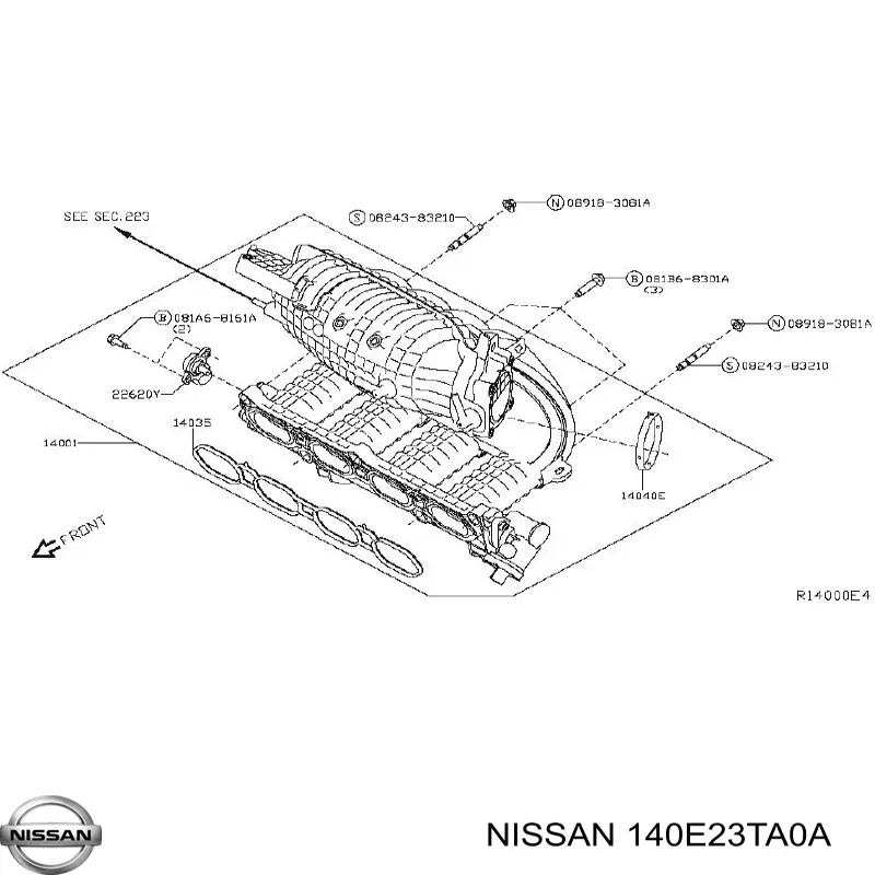 Газопроводы (коллектор выпускной) Nissan/Infiniti 140E23TA0A цена, от 278.73 USD