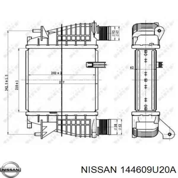 Правый шланг интеркуллера 144609U20A Nissan