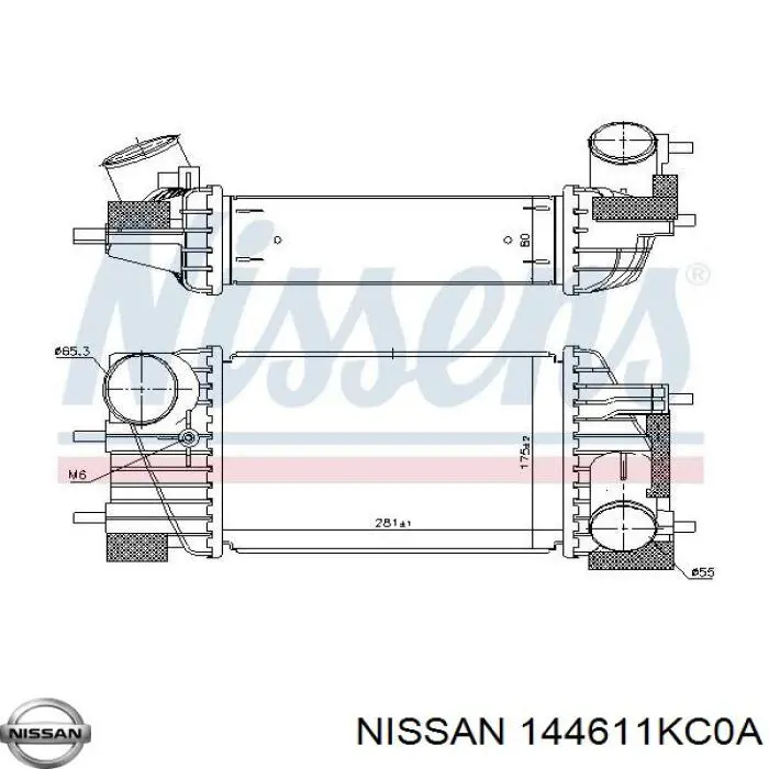 Радиатор интеркуллера Nissan 144611KC0A