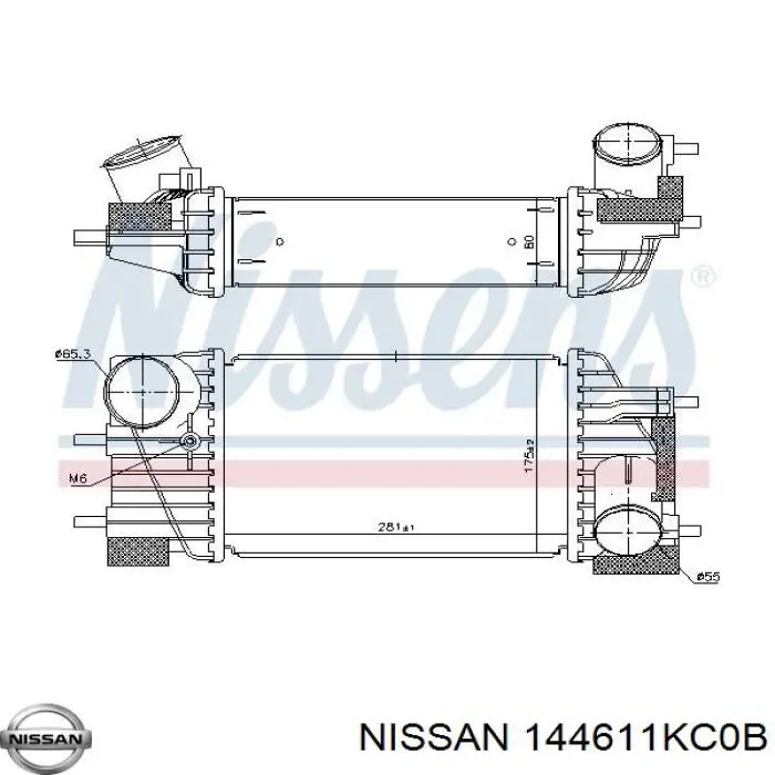 144611KC0B Nissan radiador de intercooler