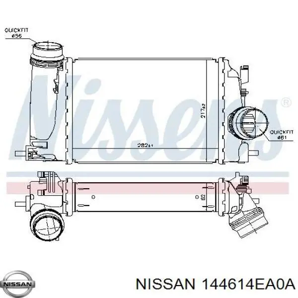 144614EA0A Nissan интеркулер