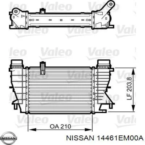 Радиатор интеркуллера Nissan 14461EM00A