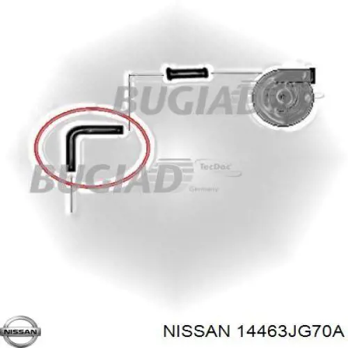 Патрубок интеркулера 14463JG70A Nissan