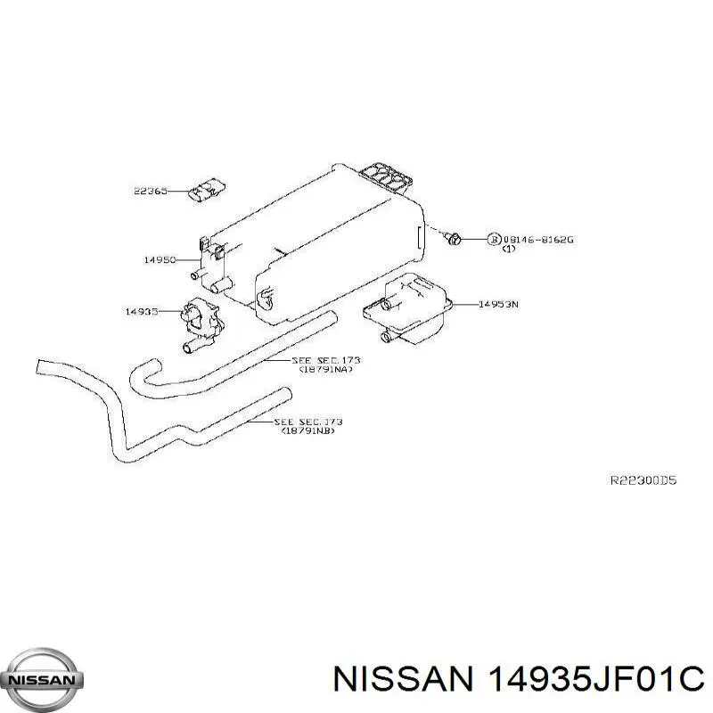 Клапан адсорбера 14935JF01C Nissan/Infiniti