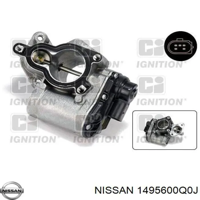 Купить 1495600Q0J Nissan/Infiniti Клапан EGR системы рециркуляции отработавших газов