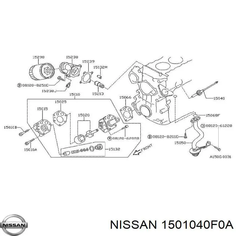 Насос масляный Nissan 1501040F0A