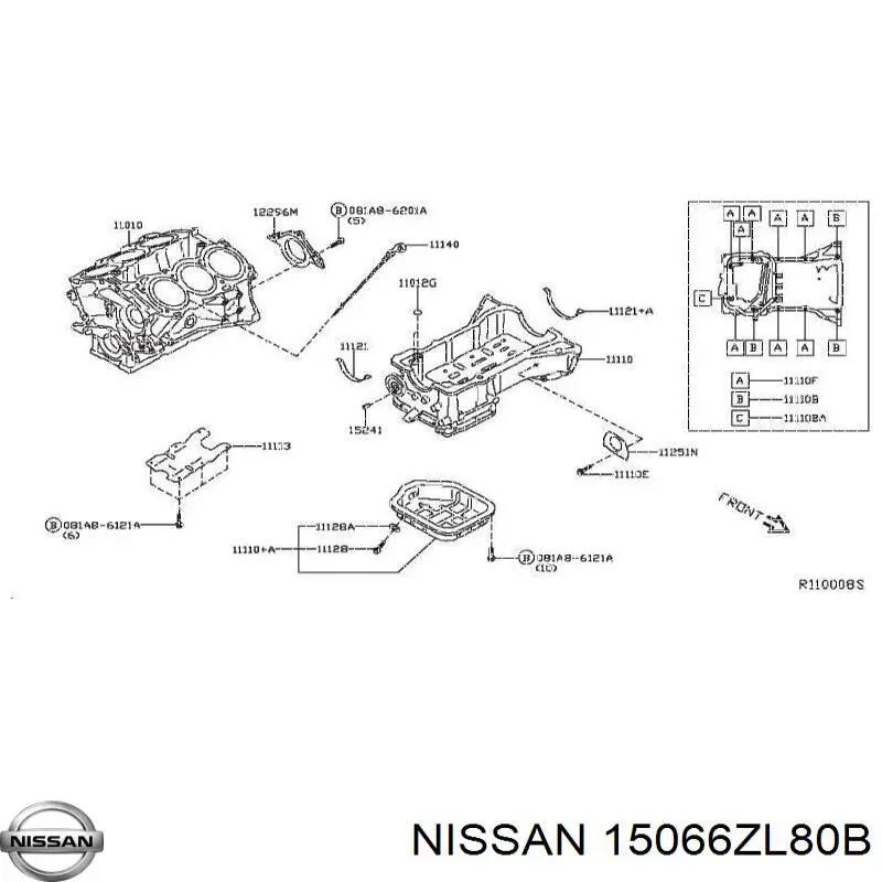 1506631U00 Nissan прокладка масляного насоса