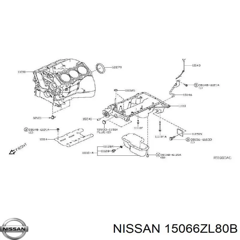 1506631U00 Nissan прокладка масляного насоса