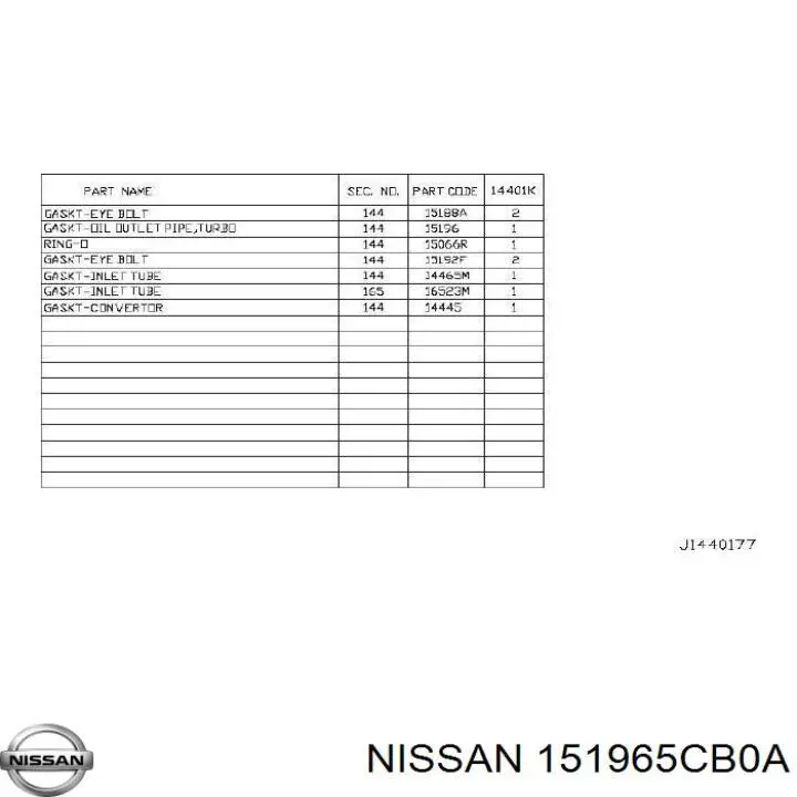  Nissan/Infiniti 151965CB0A цена, от 2.55 USD