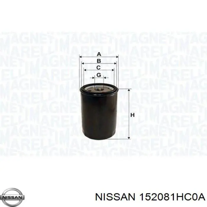 Compre 152081HC0A Nissan/Infiniti Filtro de óleo