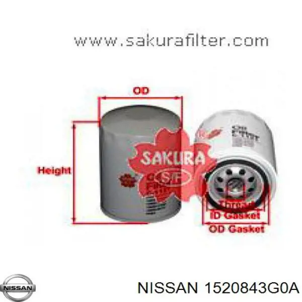 Фильтр масла Nissan/Infiniti 1520843G0A