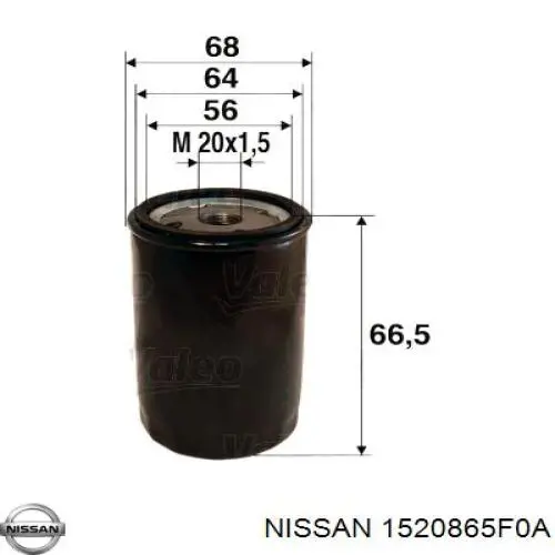 Фильтр очистки масла центробежный Nissan/Infiniti 1520865F0A цена, от 7.24 USD